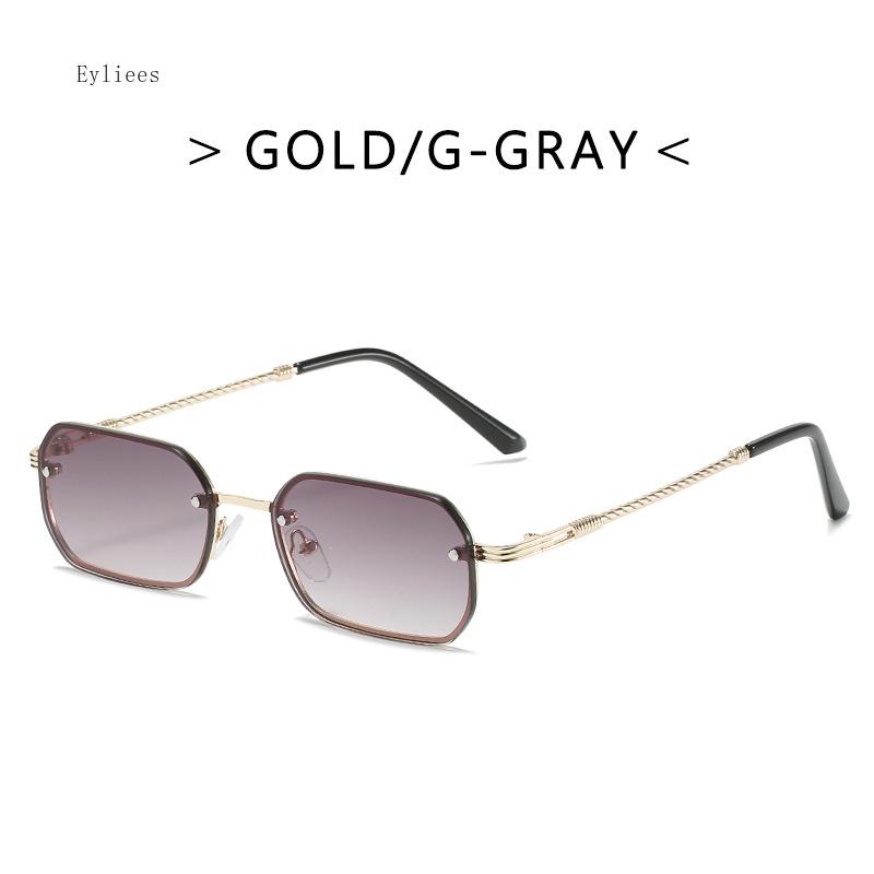 Small Square Rimless Sunglasses Women Trending Black Sun Glasses For Female Vintage Eyewear UV400