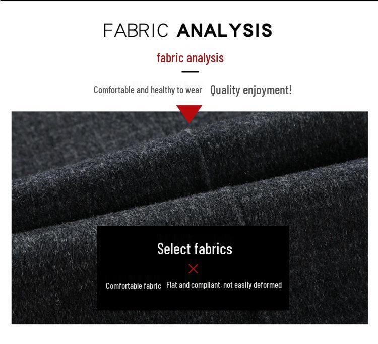 Men's Luxury Double-Faced Wool Coat - Stand Collar Casual Design, Plus Size, Winter Fashion