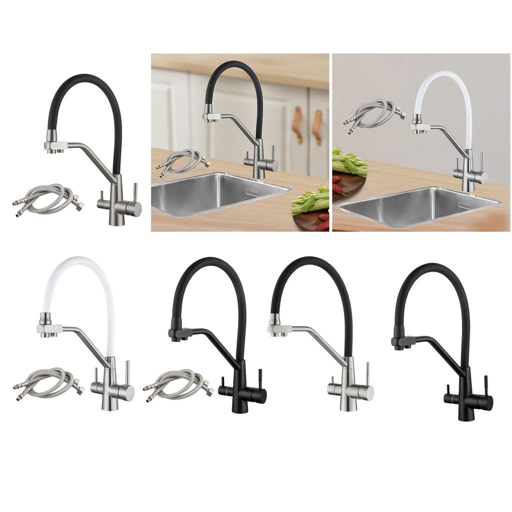 Purification Kitchen Faucet 3-ways Mixer Tap Basin Indoor Outdoor 2 Outlets