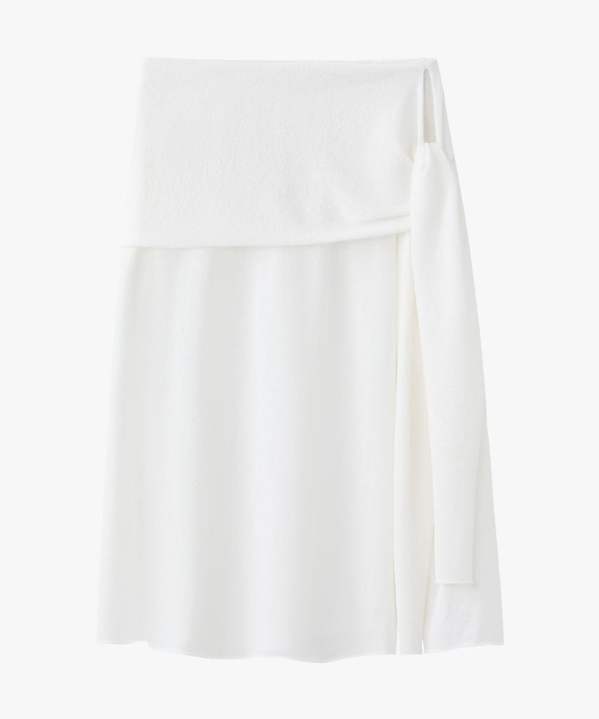 Suare Woman Tencel Layered Knit Skirt Ivory
