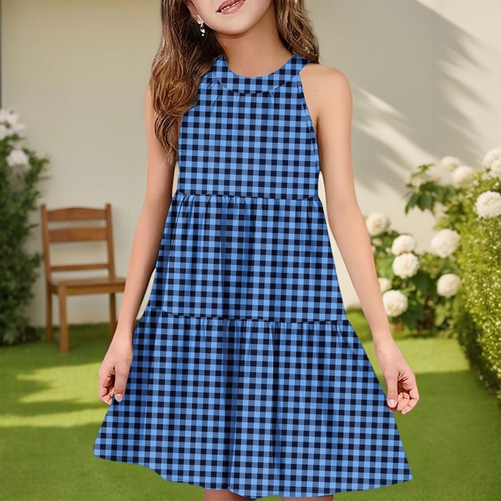 Children's Summer Casual Fashion Round Neck Sleeveless  Dress