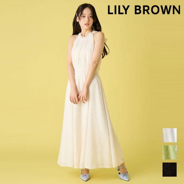 LILY BROWN Dress 26 Spring/Summer American Sleeve Fringe Jacquard Dress Sleeveless Maxi Length Flare lwfo262003