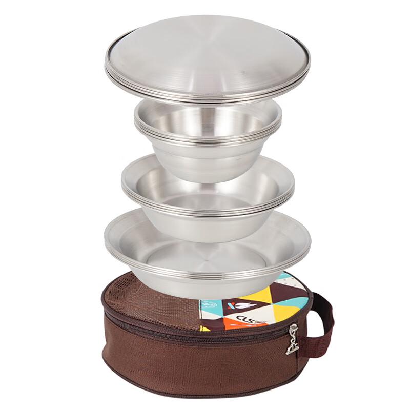 Wing Lemon 16-Piece Outdoor Stainless Steel Dinnerware Set