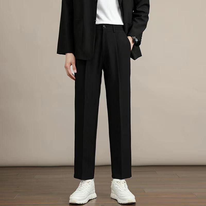 

Spring Men s Fashion Casual Solid Color Loose Straight Pants 36 хакі