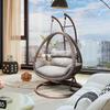 Outdoor Double Swing Rocking Chair Set with Table & Hanging Chair for Balcony or Courtyard Leisure