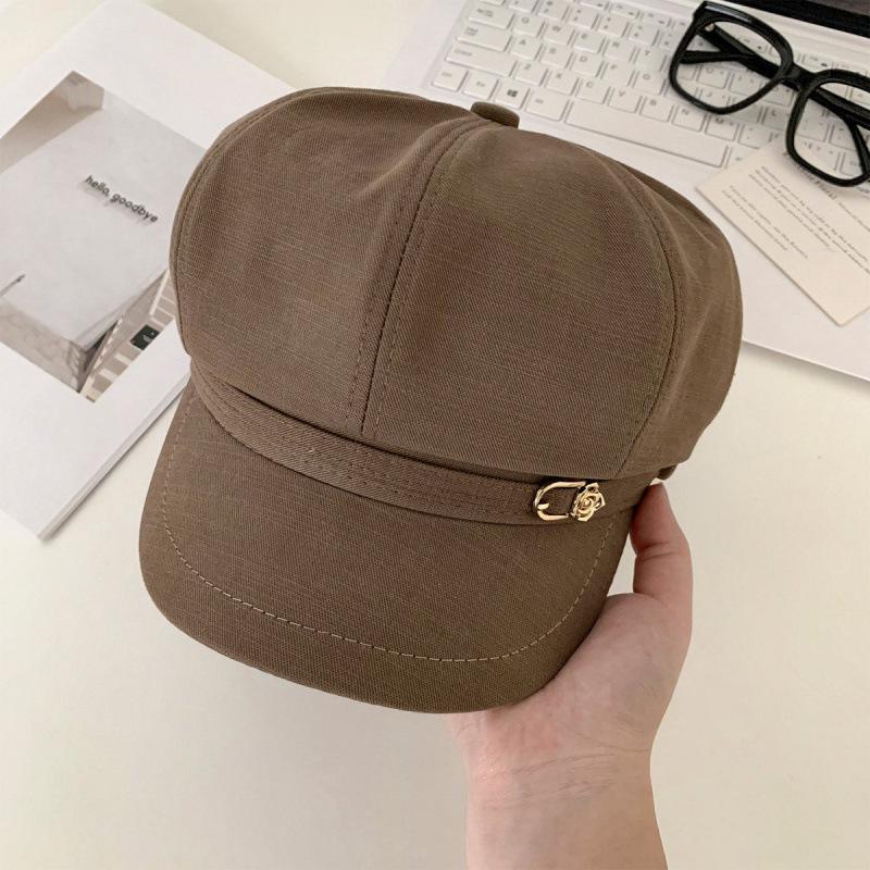 Women's Japanese Retro Octagonal Beret: Versatile, Large-Circumference Hat for a Smaller Face Look