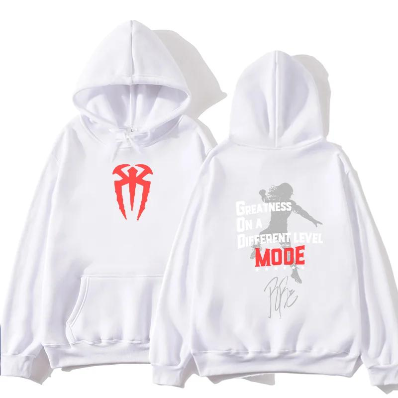 Men's and Women's Printed Hooded Sweatshirts Fun Streetwear Roman Reigns Greatness on Band Printed Hooded Tops Harajuku Hoodies