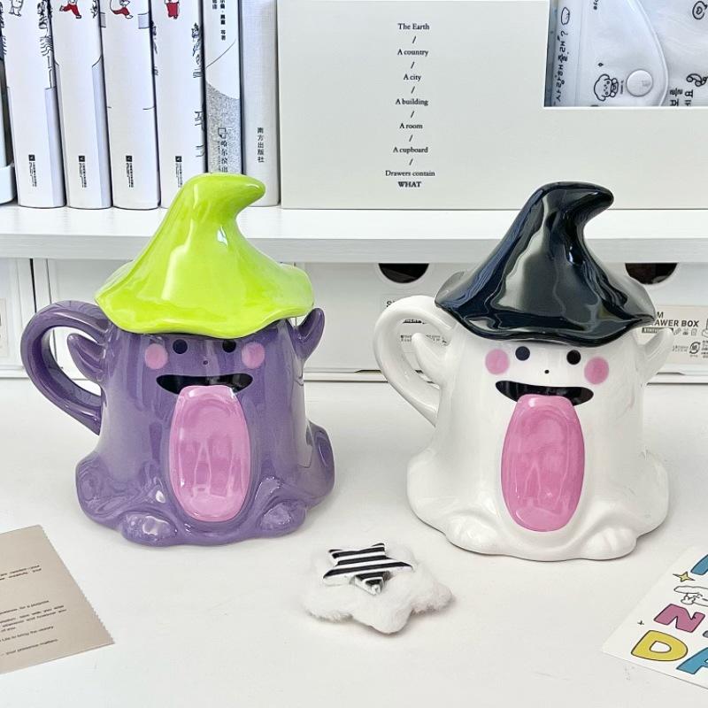 Birthday gift cute funny ghost mug boys and girls bizarre ceramic water cup souvenir gift box