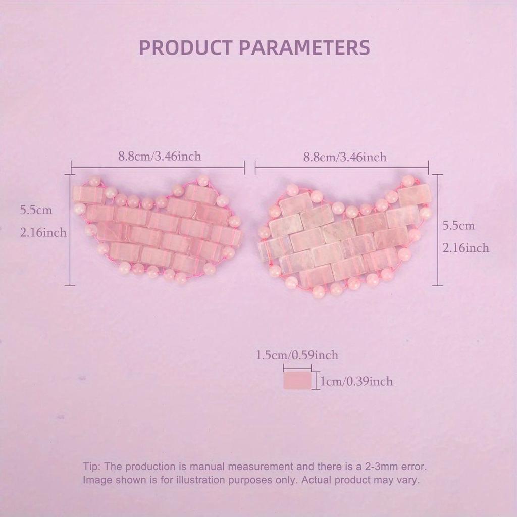 Maska na oczy z kwarcu różowego Maska na oczy Maska z naturalnego kwarcu do eliminacji zmarszczek opuchlizny masażu twarzy relaksu oczu łagodzenia migreny