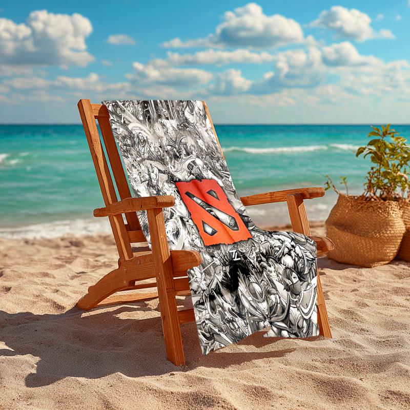 1Pc Dota Chaos Unleashed Beach Towel, Quick Dry, Multi-Use for Beach Pool Gym Yoga Home Travel, Christmas, Halloween, Xmas Gift M928758