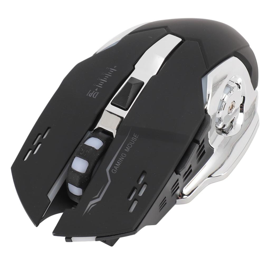 Wireless Bluetooth Mouse, 2.4GHz Rechargeable Silent Mouse with Optical Sensor, Adjustable DPI, Ergonomic Dual-Mode PC Mouse with Breathing Light