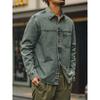 American Retro Heavy-Duty Washed Vintage Denim Work Shirt for Men, Spring and Autumn Jacket, Export Men's Casual Shirt