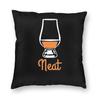 Bourbon Whiskey Neat Square Pillowcase Polyester Linen Velvet Pattern Zip Decor Pillow Case Home Cushion Cover
