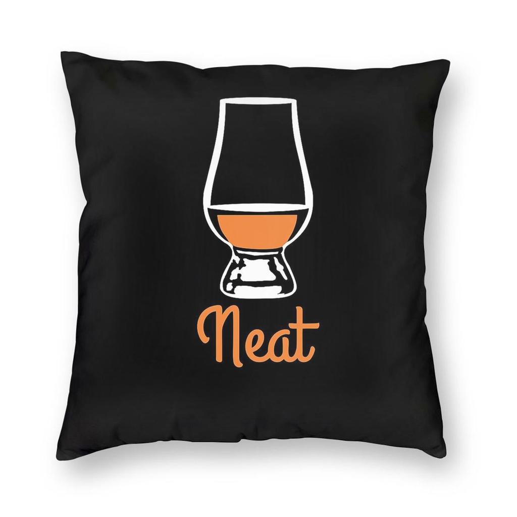 Bourbon Whiskey Neat Square Pillowcase Polyester Linen Velvet Pattern Zip Decor Pillow Case Home Cushion Cover