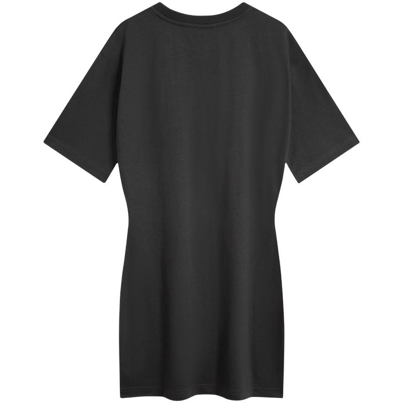 Calvin Klein Casual Commuter Embroidered Letter Cotton Knit Short Sleeve Dress Women Dresses Light-Gray ZW02515