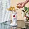 Creative Bear Rabbit Statue Tray Living Room Dining Table Decoration Key Snack Storage Tray Home Daily Necessity Craft Ornament