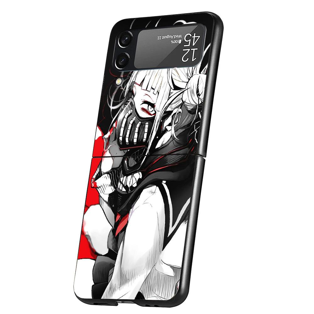 Himiko Toga Waifu Anime MHA Cover Phone Case For Samsung Galaxy Z Flip 7 6 5 4 3 5G Flip7 Flip6 Flip5 Flip4 Flip3 Black Fundas S