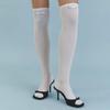 Love Ribbon Over Knee Socks_WH