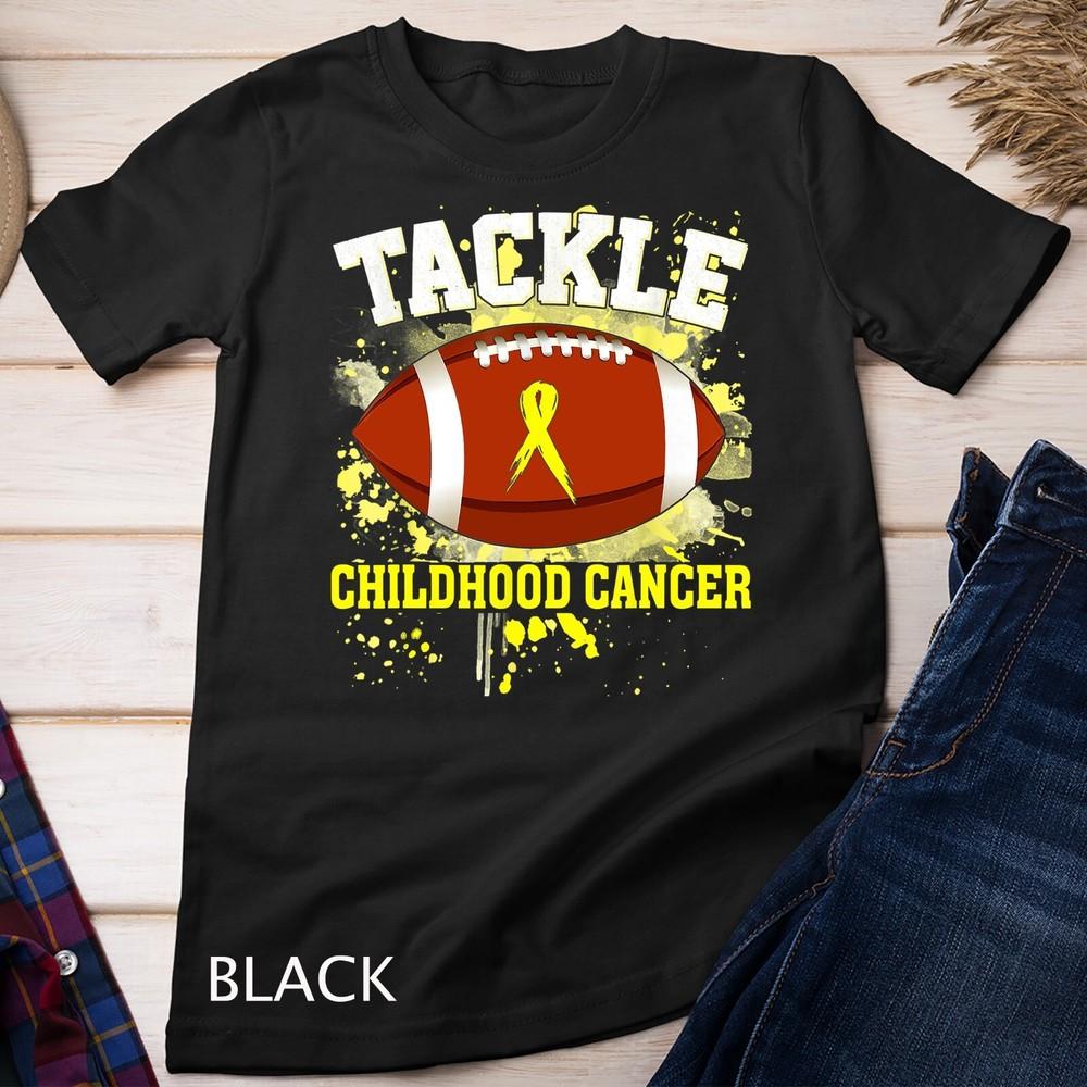 

Football Tackle Childhood Cancer Awareness Rugby Unisex T-shirt M