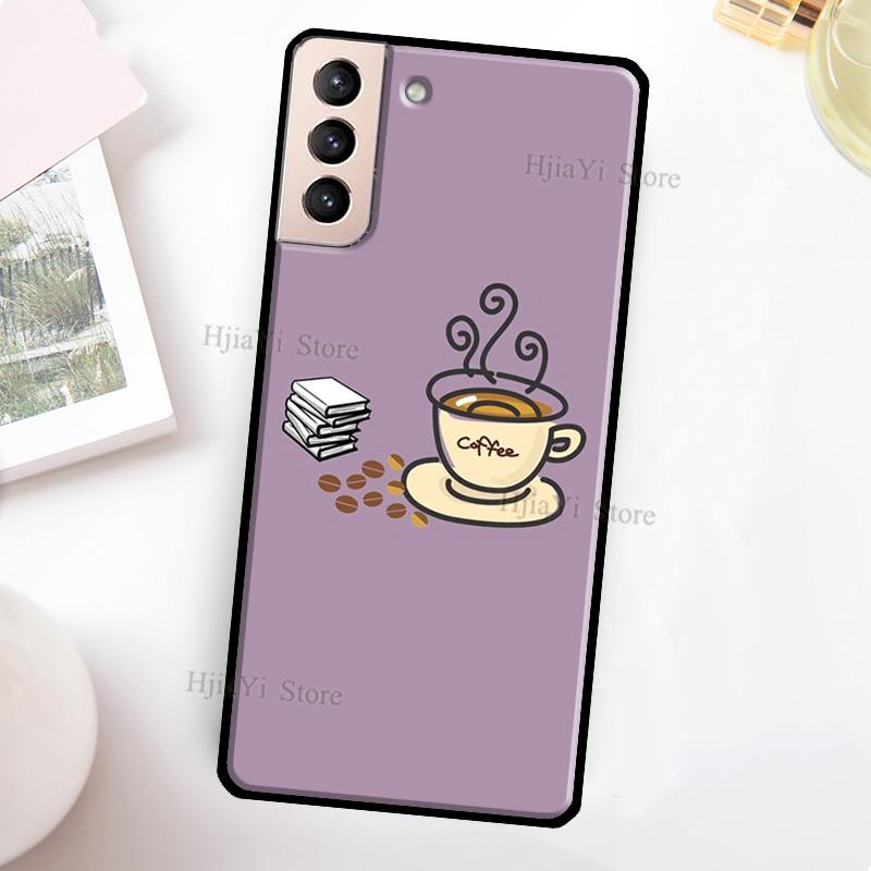 Books And Coffee Phone Case For Samsung Galaxy S21 S22 Ultra Note 20 S20 FE S8 S9 S10 Note 10 Plus Coque