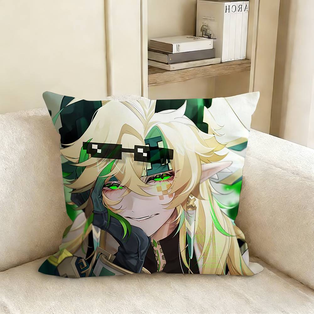 GGenshin IImpact KKinich MMualani Pillow Cover Sofa Cushion Cover Home Room Decoration Children Gift