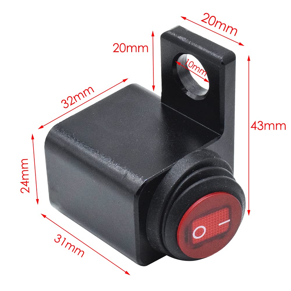 CNC Motorrad Lenkerschalter EIN AUS Wasserdicht Scheinwerfer Nebelscheinwerfer Schalter Motorrad Rote Kontrollleuchte