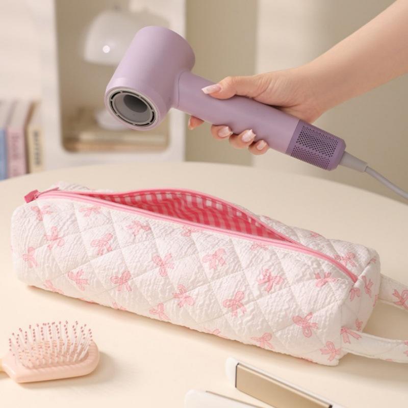 Artistic Girly Hair Dryer & Cosmetics Storage Bag with Curling Iron Sleeve