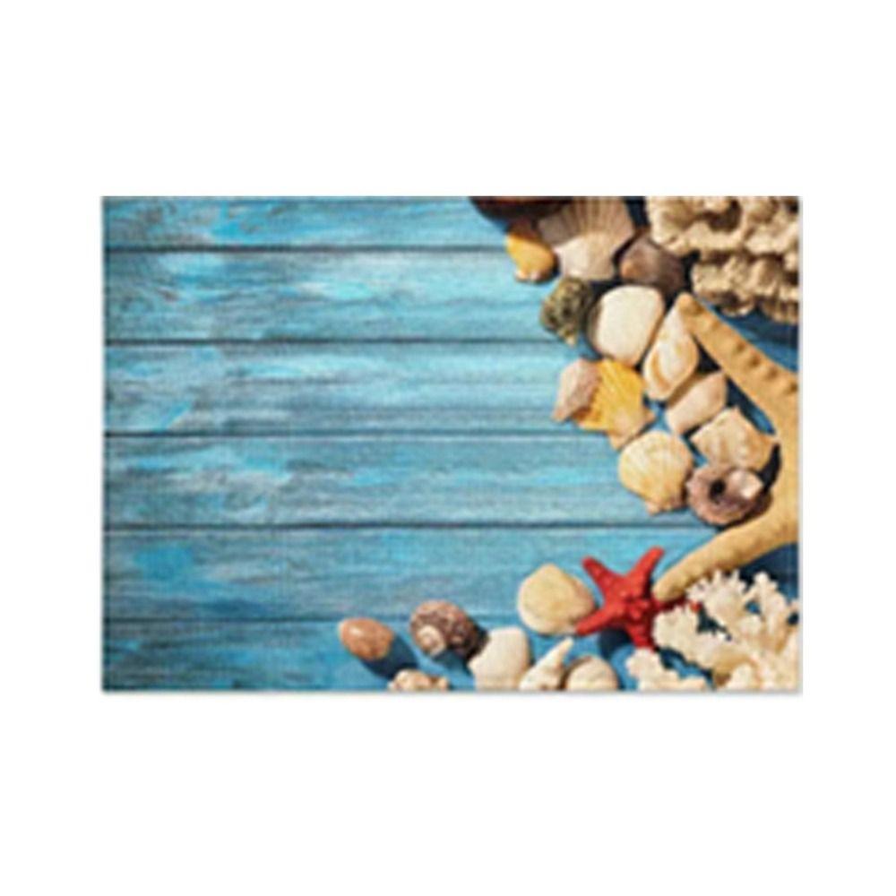 Heat Resistant Summer Beach Placemat Anti Slip Tableware Pad Dining Table Linen Placemat  Household