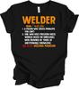 Welder Noun Definition T-Shirt Funny Metalworker Gift Welding Dad Work Tee