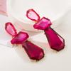 Irregular Geometric Polygon Earrings, with Exaggerated and Long Design, Multi-layered Alloy Resin Ear Accessories