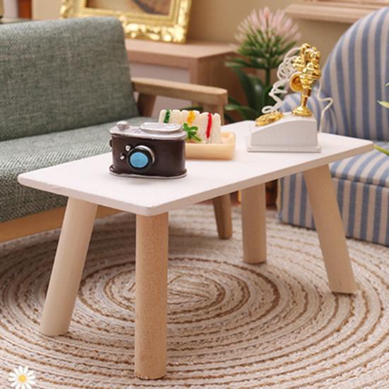 Möbelmodell Tisch Schön Aussehend Realistisch Holz Puppenhaus Kaffee Kleiner Tisch Freizeit Mini-Modell für 1/12 Puppenhaus