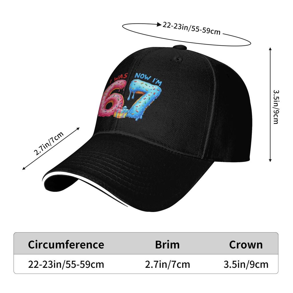 I Was 6 Now I'm 7 Year Old 7th Birthday 6 7 Meme 67 Sun Baseball Cap Summer Men Trucker Hat Retro Hunting Camping Snapback Cap