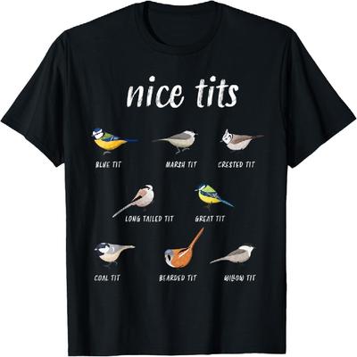 Nice-tits Funny Bird Watching Gift Birder Men Dad T-Shirt