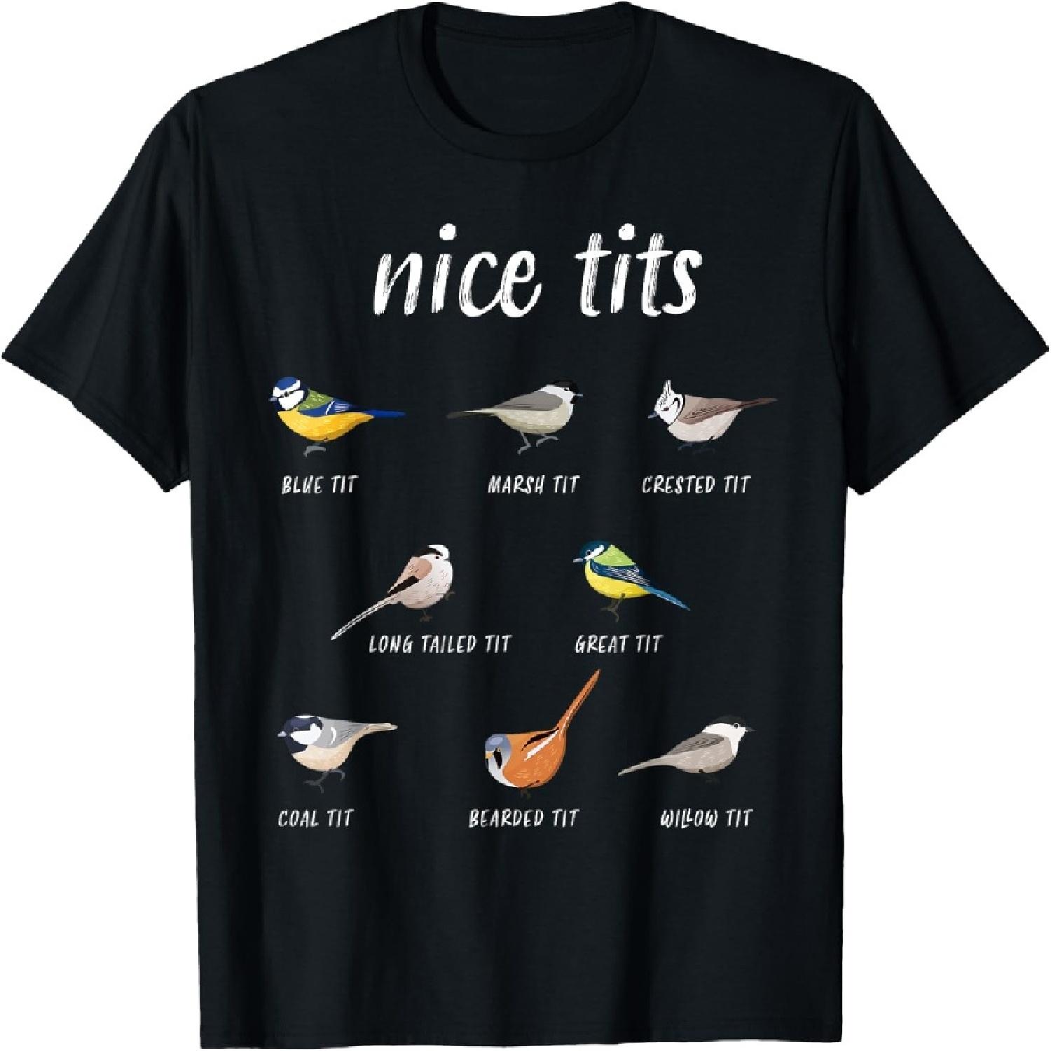 Nice-tits funny bird watching gift Birder Men Dad T-Shirt S
