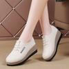 Thick Soled Sponge Cake Small Leather Shoes for Women, Low Top Shoes, Single Shoes, Fashionable Casual Shoes
