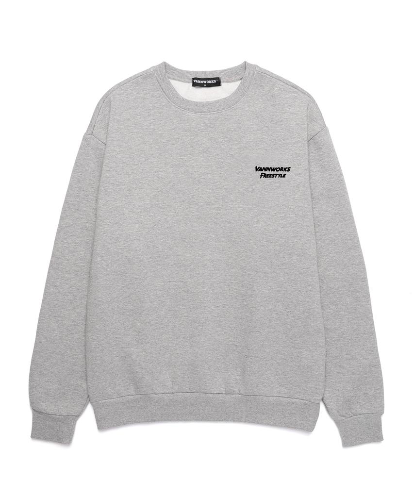 VANNWORKS Skateboard In Monitor Oversized Sweatshirt (Vncts102) Melange Gray