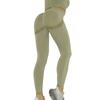 Vimare Long Yoga Sportswear Women's Leggings, Pants, Slimming, Buttocks, Legs, Quick-Drying, Yoga, Pilates, Fitness, Training, Gym, (L, Green)