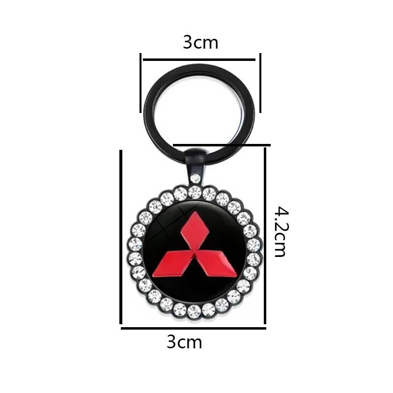 Alloy Car Logo Key Rings Chain Holder Gift for Mitsubishi Ralliart Lancer ASX L200 Colt Pajero Outlander Eclipse Galant Montero