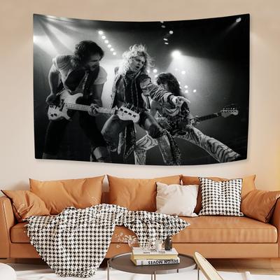 Rockmuziek Band Wandkleed Van Halens Huisdecoratie Muurhanger Slaapkamer Slaapzaal Achtergronddoek Feest Achtergrond Concert Decor