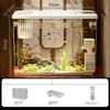 Transparent Desktop Aquarium with Lid Turtle Tank Durable Ecological Water Tank  for Home