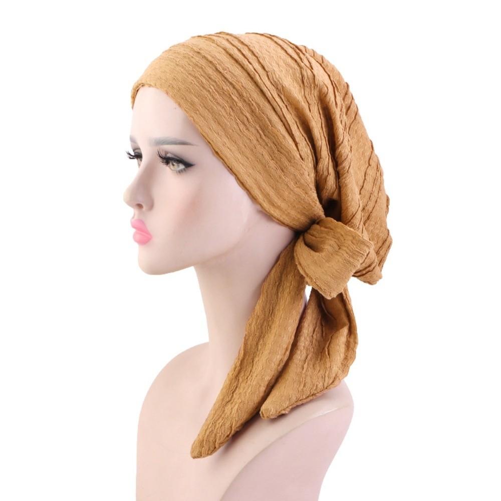 Solid Color Wrap Head Turban Breathable Turban Bonnet Fashion Head Scarf for Female Fashion