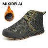 New Winter Sneakers Men's Boots Warm Plush Men Snow Boots Outdoor Non-Slip Camouflage Hiking Shoes Waterproof Men Ankle Boots