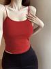 Winter Spicy Girl Offene Rücken Damen Crop Top: Bürstenstoff, Schlichte Spaghettiträger, Brustpolster, Reiner Verlangensstil