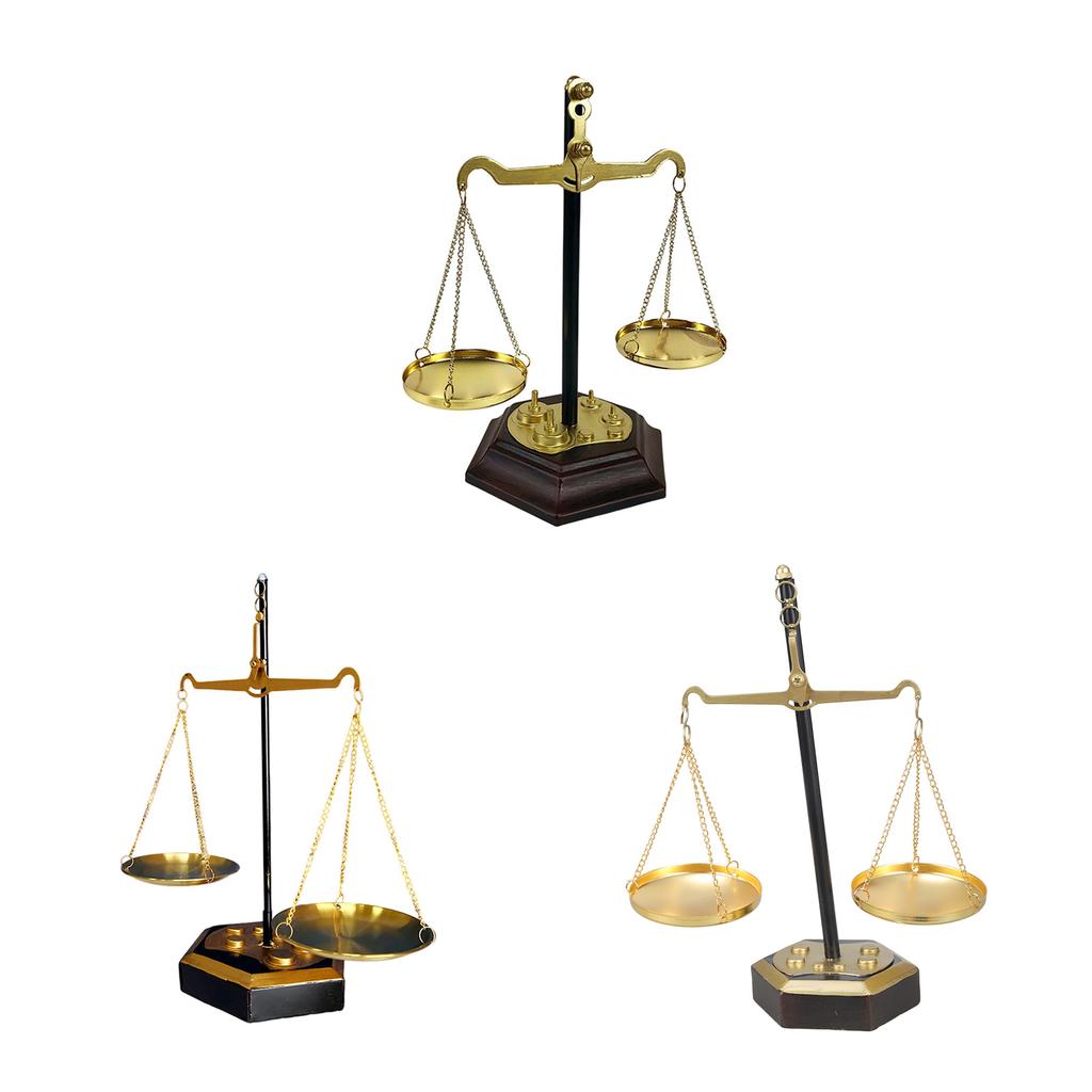Ozdoba Waga Szalkowa Metalowa Vintage Dekoracje Domowe Statuetka Wagi Elegancka Ekspozycja Biurkowa do Biura i Salonu