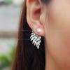 Women Vintage Angel Wings Rhinestone Ear Jacket Earrings Piercing Jewelry Gift