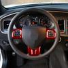 For Dodge Charger 2011-2014 Real Dry Carbon Fiber Steering Wheel Button Panel Trim Cover Car Interior Modification Accessories
