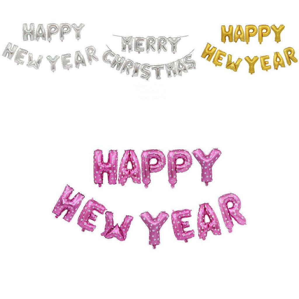 Extra Large Merry Christmas Balloons And Happy New Year Banner For Home Decoration