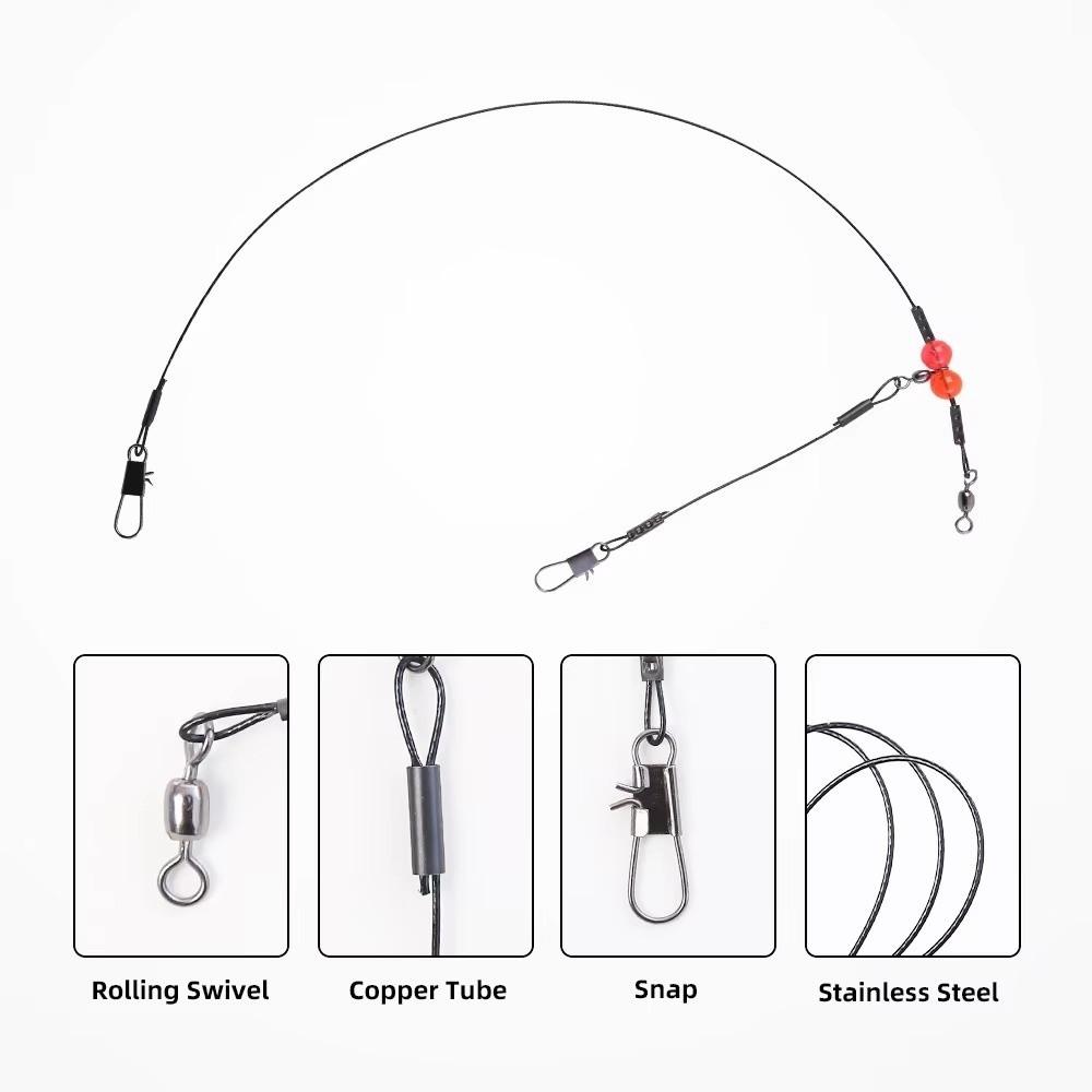 1-Arm Steel Wire Traces 2-Arm Anti-Bite Leaders Fishing Leader Rigs Saltwater Sea Fishing