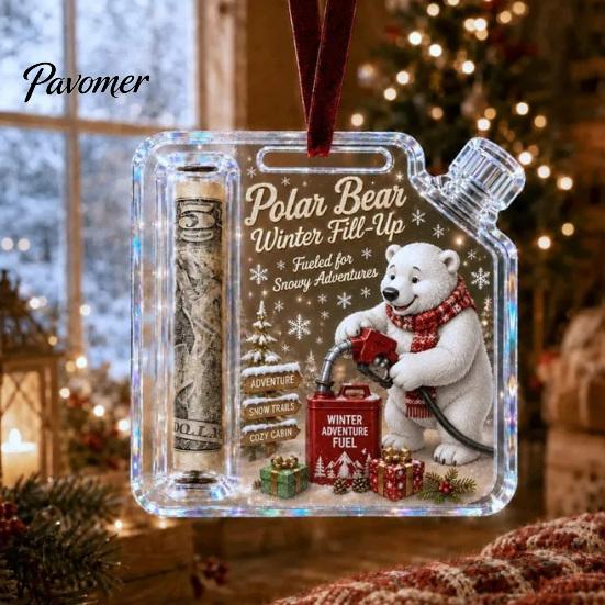 Feiertagsgeld-Geschenkhalter Weihnachts-Geld-Schmuckstück, Acryl für Bargeld, Einzigartiges Geschenk Lustige Weihnachtsbaum-Hänge Dekoration, Geschenke Party-Mitgebsel Karte