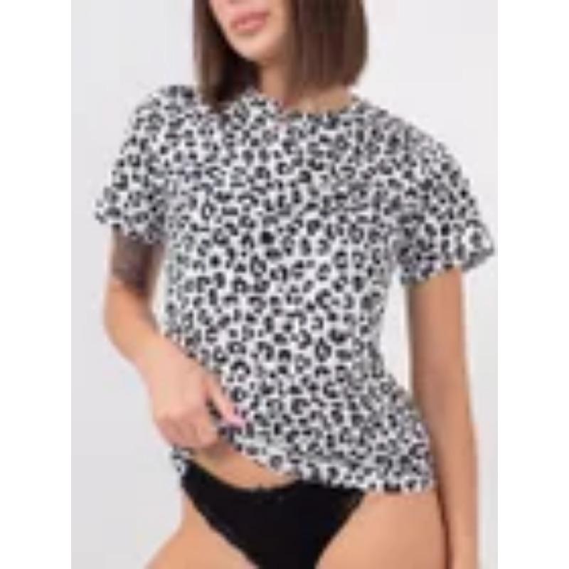 

Летняя футболка с круглым вырезом и короткими рукавами с леопардовым принтом 3D, модная повседневная спортивная одежда 8XL